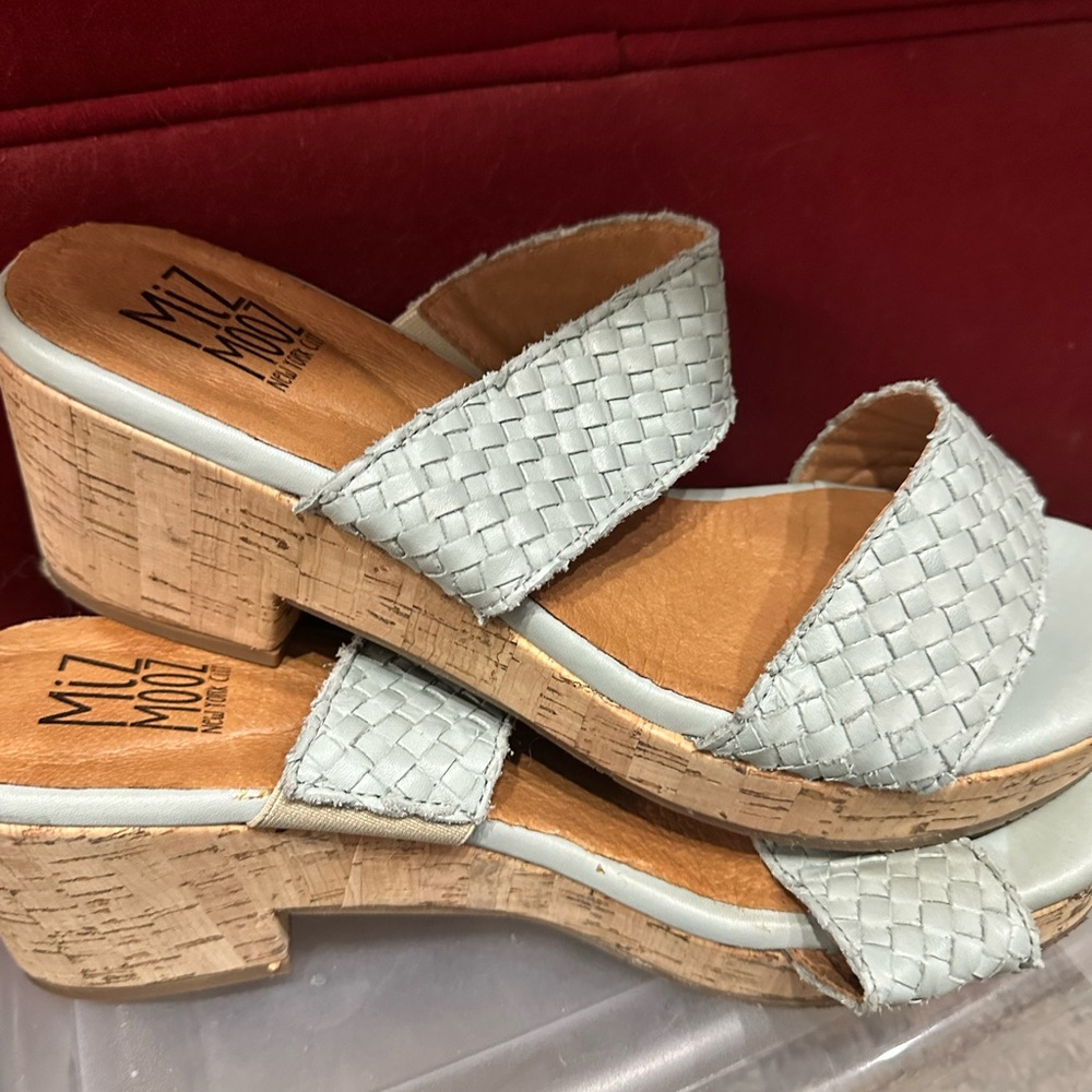Miz Mooz Women's Woven Sandals - Soft Blue